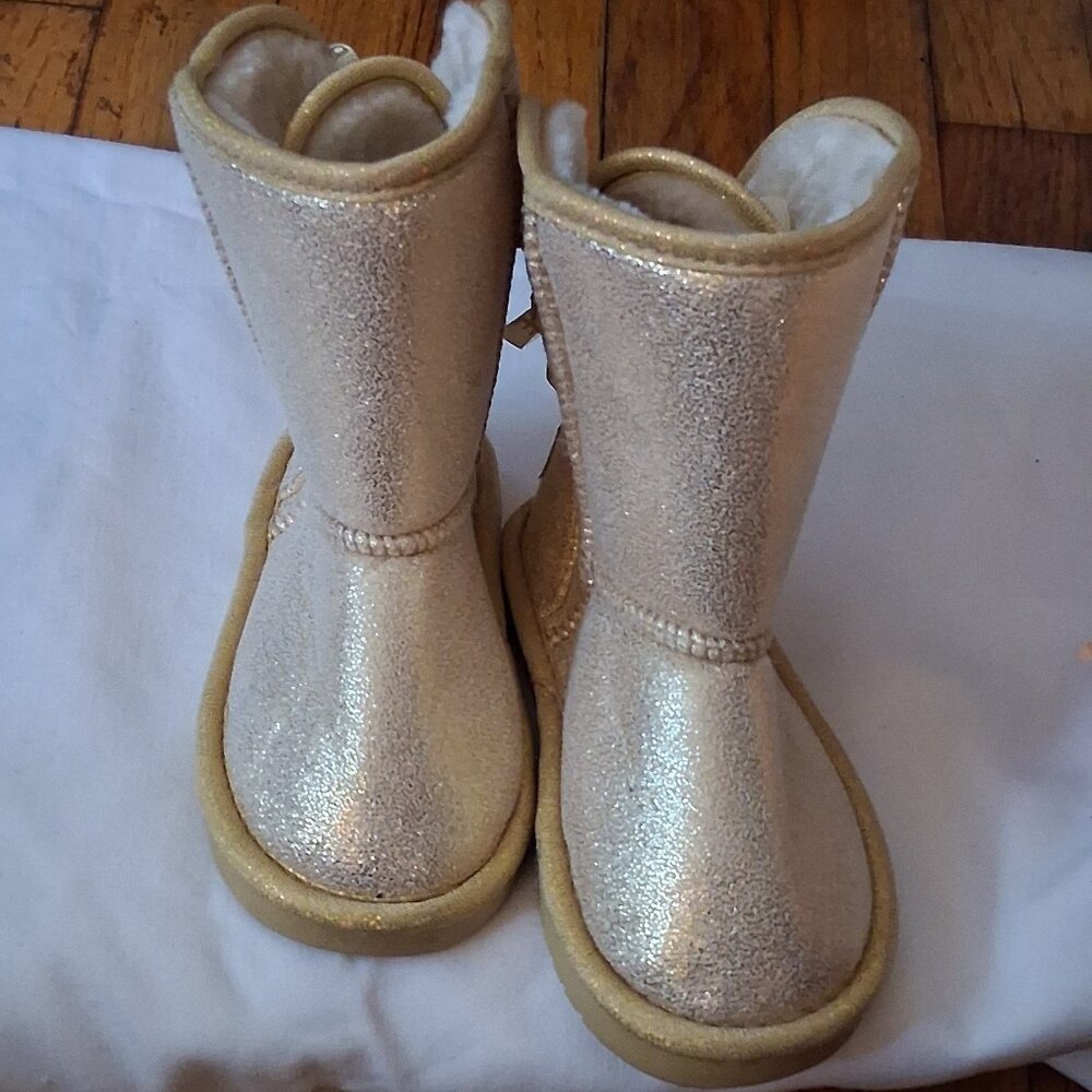 bebe Glitter Gold Toddler Winter Boots